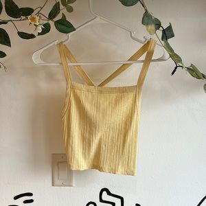 American Eagle Cross-Back Cropped Tank Top Size Medium